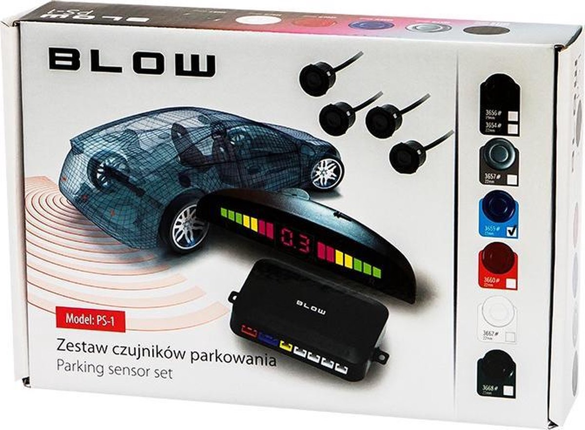 Parkeer sensoren - 22mm - 12 volt - Blauw - Set van 4