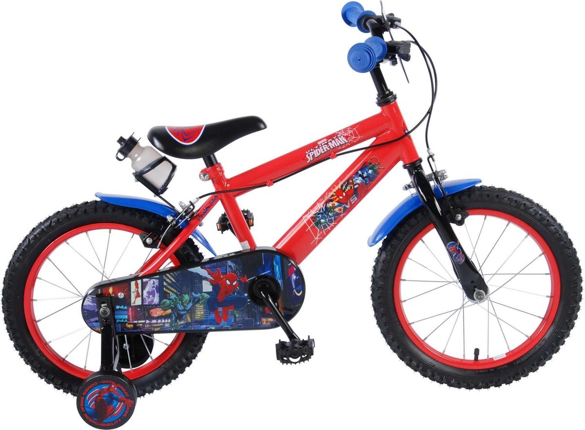Ultimate Spider-Man Kinderfiets - Jongens - 16 inch - Rood Zwart - 2 handremmen