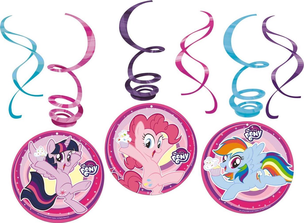 AMSCAN - 6 My Little Pony spiraaldecoraties - Decoratie > Muur-