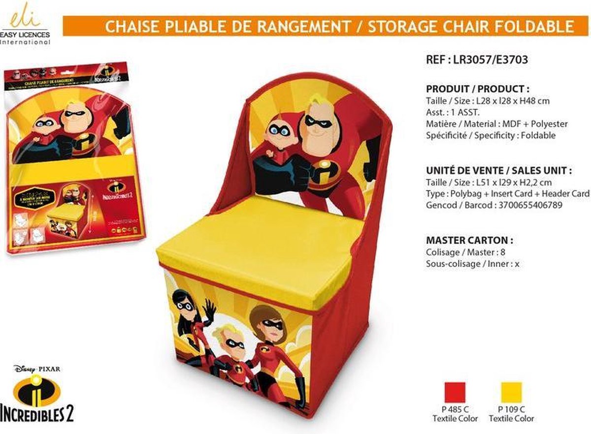 Disney The Incredibles opbergstoel / opbergbox