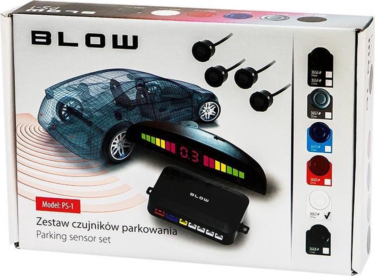 Parkeer sensoren - 22mm - 12 volt - Wit - Set van 4
