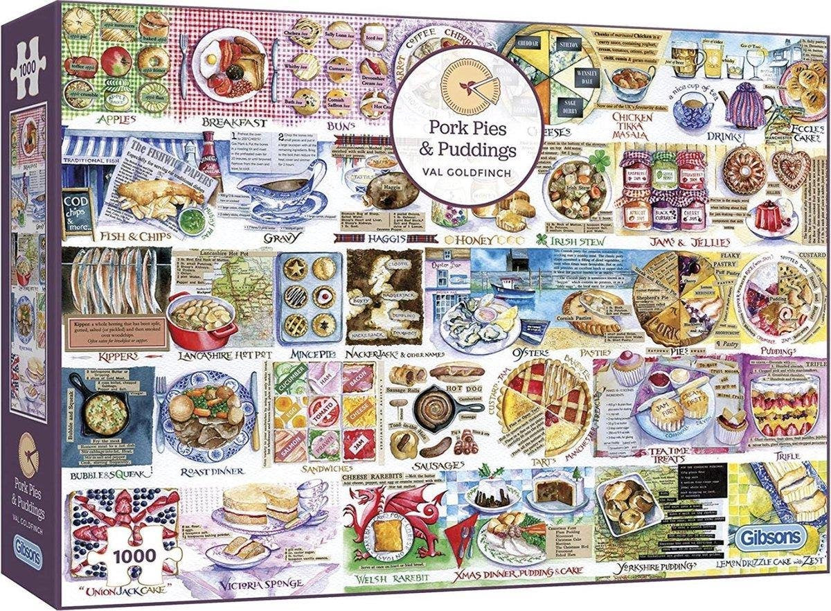 Gibsons puzzel Pork Pies & Puddings - 1000 stukjes