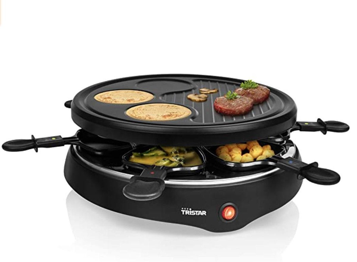 Tristar RA-2998 Raclette – Voor zes personen – Grillplaat met crêpevorm
