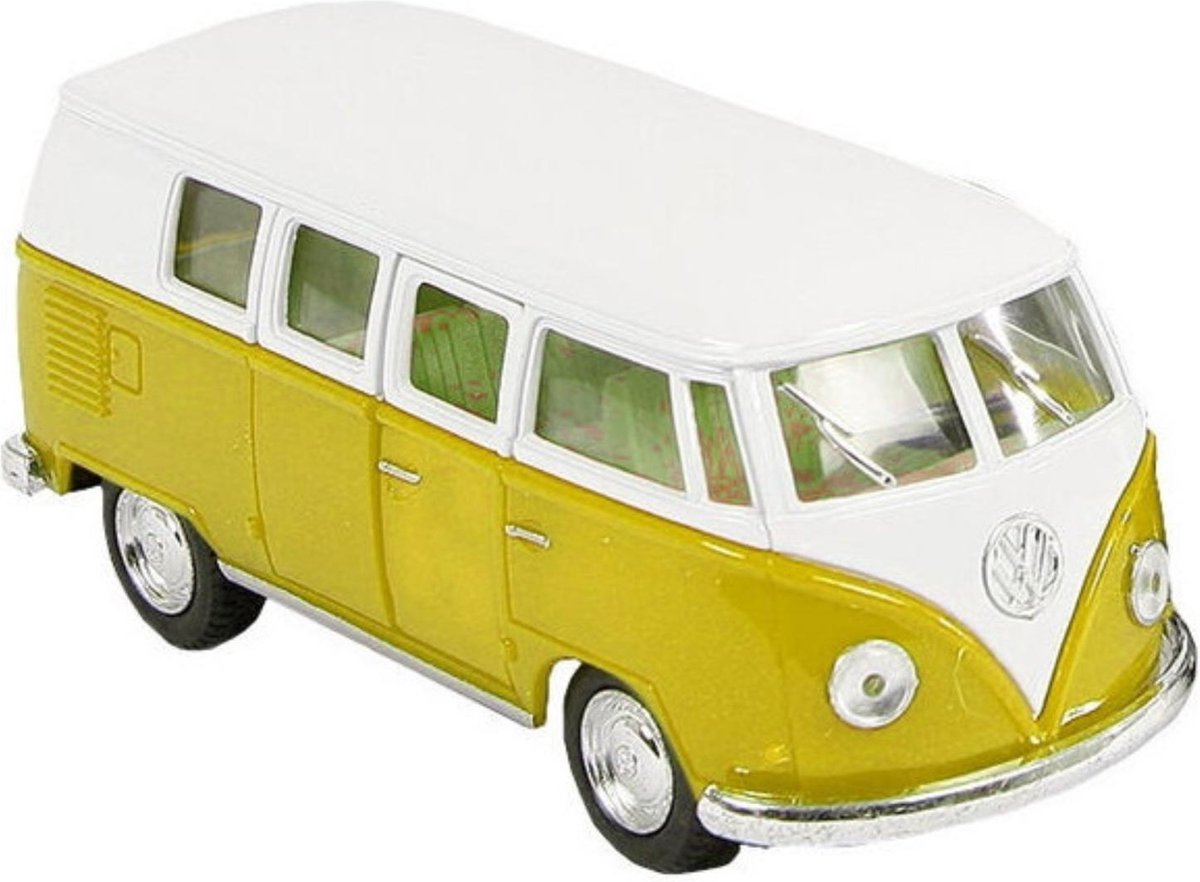 Welly Volkswagen Bus 1963 T1 - schaal 1:32 - Geel/Wit