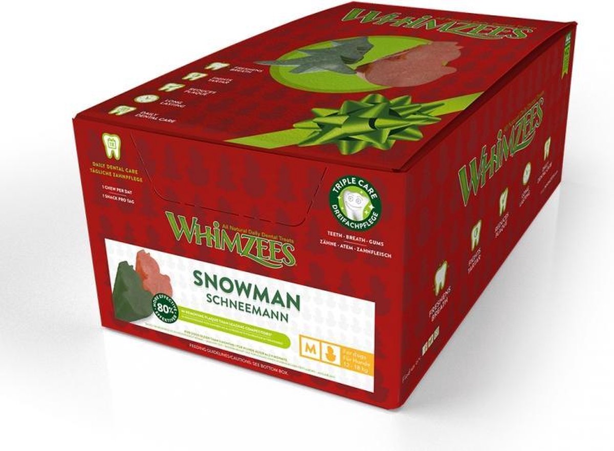 Whimzees snowman Gemengde kleuren M