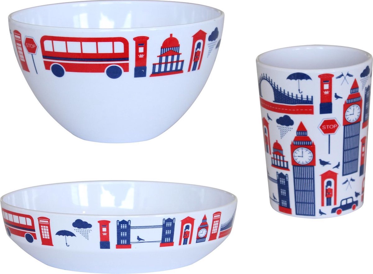 Point-Virgule Kids - melamine set - Toy City - set van 3 stuks