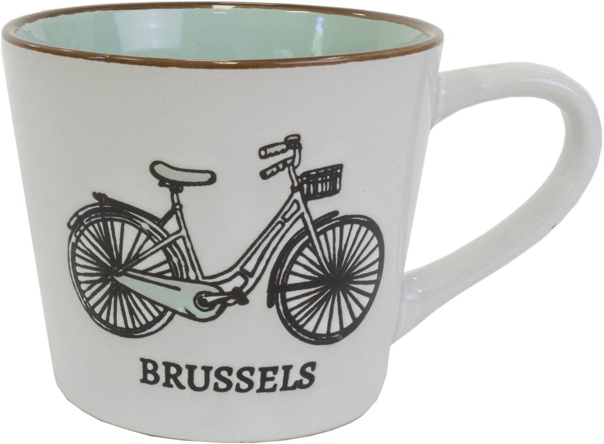 Memoriez Mok Brussel Fiets Mint - Set van 2