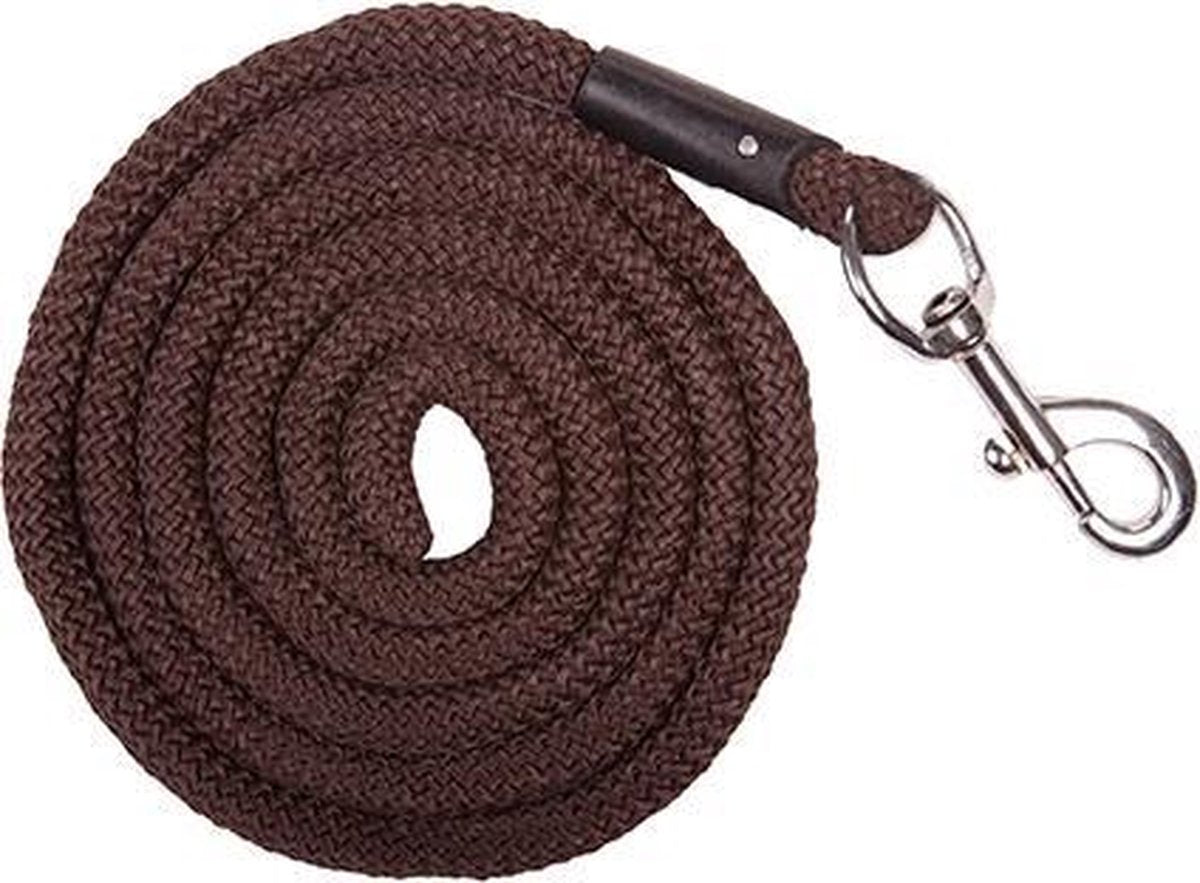Halstertouw -Aken- met karabijnhaak bruin 180 cm