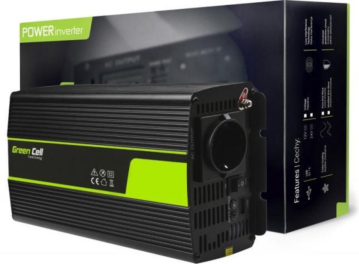 2000W DC (1000W continu) 12V naar AC 230V met USB Stroom Inverter Converter - Pure/Full Sine Wave