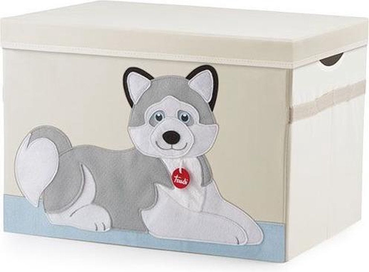 Sevi Speelgoedkist Husky Marcus 65 Liter Hout Blank/grijs
