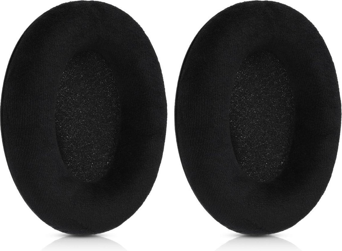 kwmobile 2x fluwelen oorkussens voor Sennheiser HD515 / HD555 / HD595 / HD518 koptelefoons - Kussens voor over-ear-koptelefoon in zwart