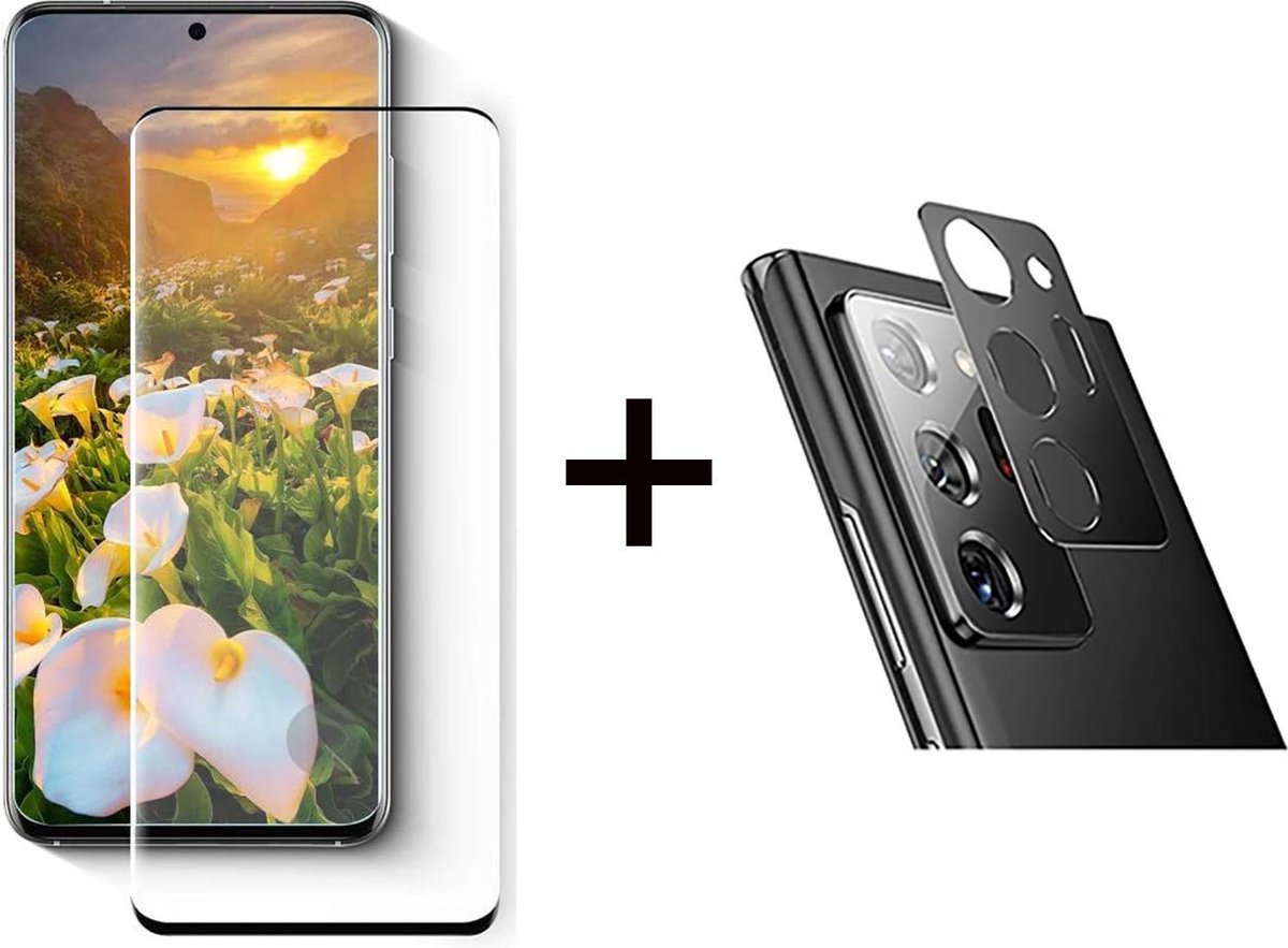 Beschermglas Samsung S21 Ultra screenprotector Full 1 stuk - Samsung Galaxy S21 Ultra screen protector camera lens - 1 stuk - Samsung Galaxy S21 Ultra screenprotector glas