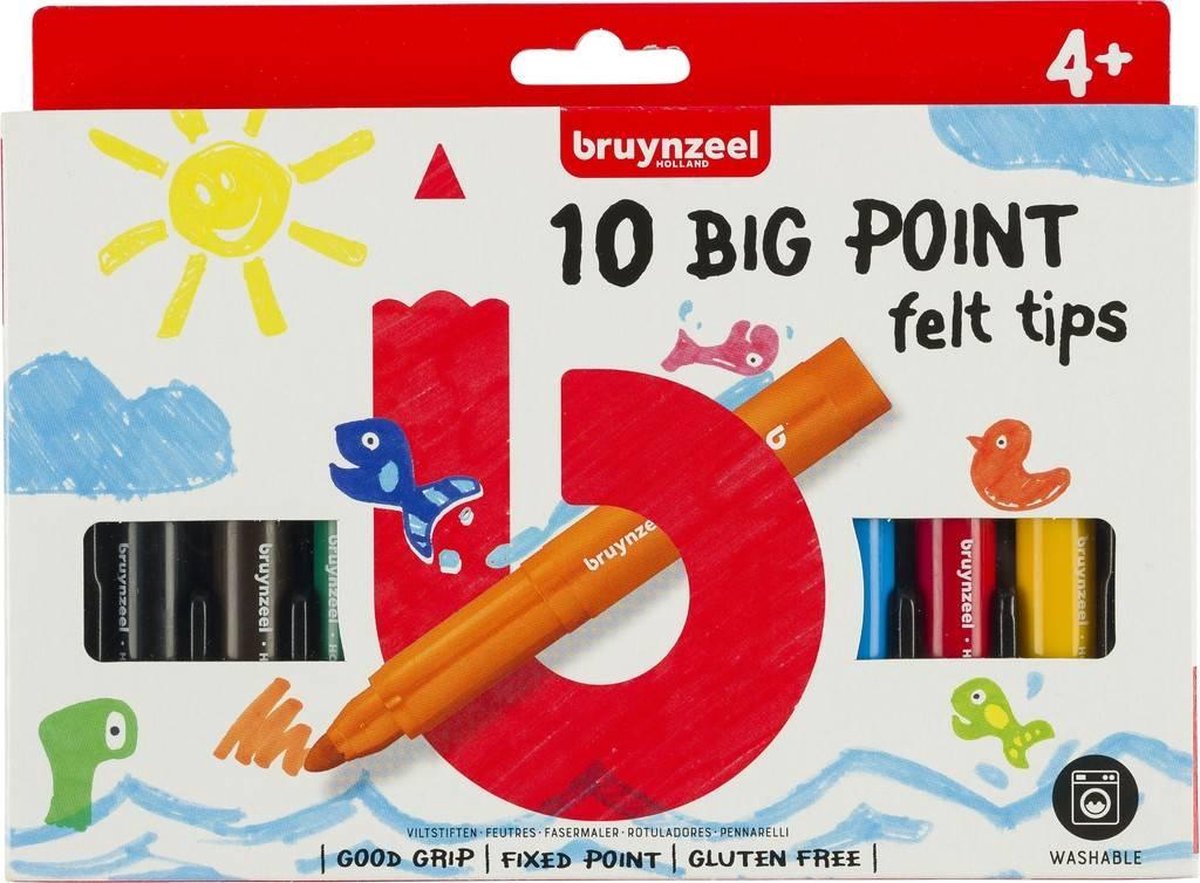 Bruynzeel | Stevige viltstiften (10 kleuren)