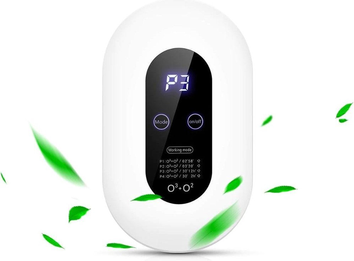 Ozone Luchtreiniger - 4 programma’s - Air purifier - Neutraliseert nare luchtjes - 30 minuten - 50 m2