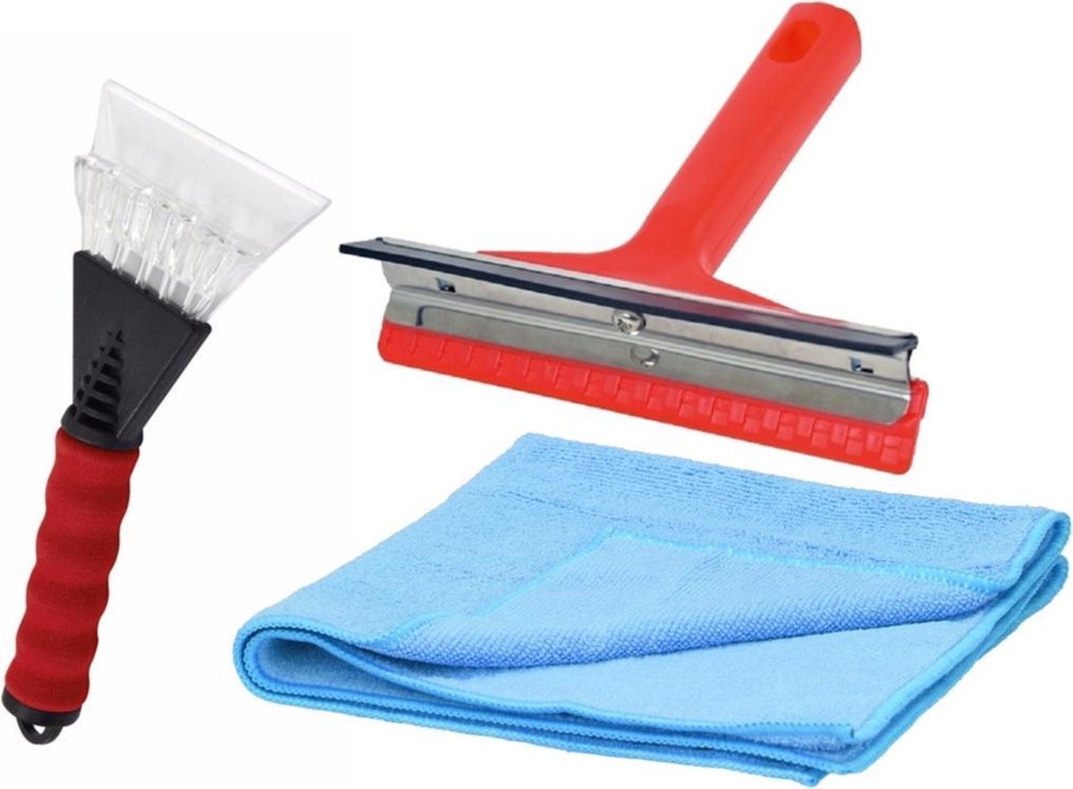 IJskrabber autoramen set - Kunststof ijskrabber van 25 cm