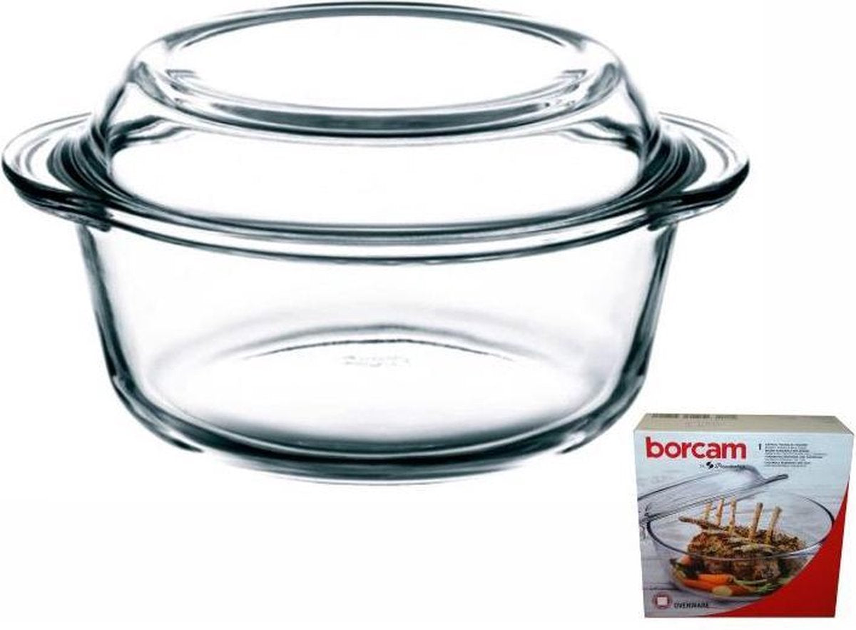 Borcam - Glazen Ovenschaal Met Deksel - 2100 ml
