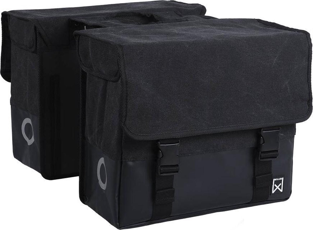 Dubbele Canvas Plus Tas 57 L Zwart/Matzwart