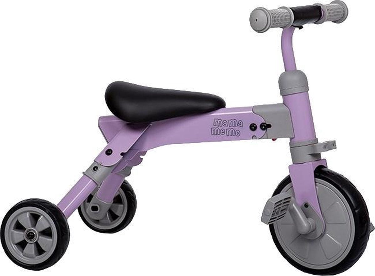 Mamamemo Driewieler/loopfiets Opvouwbaar - Loopfiets - Jongens en meisjes - Paars