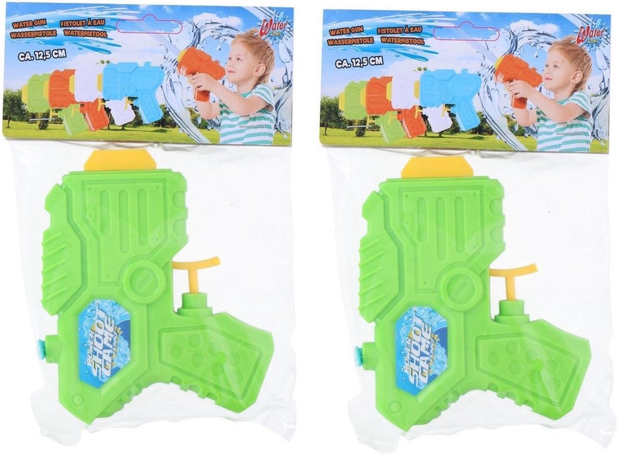 5x Waterpistolen/waterpistool klein van 12 cm groen kinderspeelgoed - waterspeelgoed van kunststof