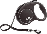 Hondenriem - looplijn - FLEXI rollijn BLACK DESIGN TAPE - L - ZWART - 5 meter