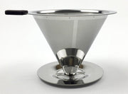 RVS Koffiefilter met Houder - Herbruikbaar Koffiefilter - V60 RVS Koffiefilter 35 Micron - Dripper - RVS