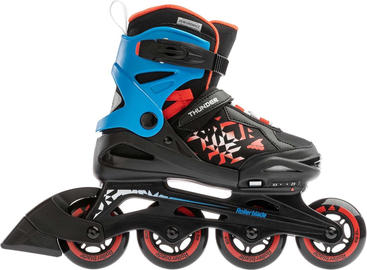Rollerblade Inlineskates - Maat 34-37 - Unisex - zwart/rood/blauw