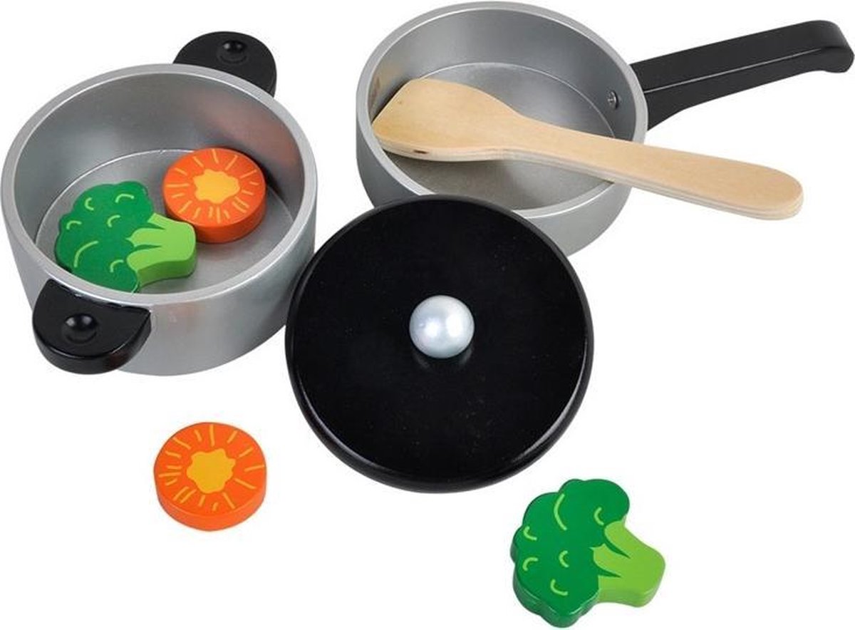 Mama Memo Pot- En Pannenset Houten Multicolor 8-delig