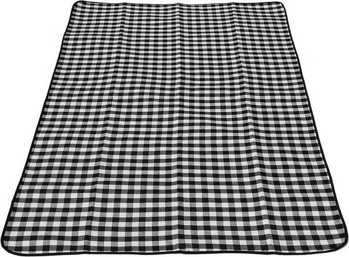 Picknickkleed met Draagband Small 100x150cm - Waterdicht onderlaag - Outdoor - Opvouwbaar buitenkleed - Campingdeken - Zwart-wit