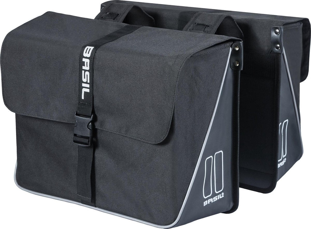 Dubbele fietstas Basil Forte 35 liter 41 x 15 x 34 cm - zwart