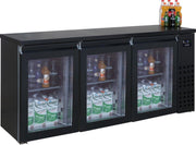 Professionele Barkoeler Zwart | 3 Glasdeuren | ProLine | Combisteel | 7489.5290 | Horeca