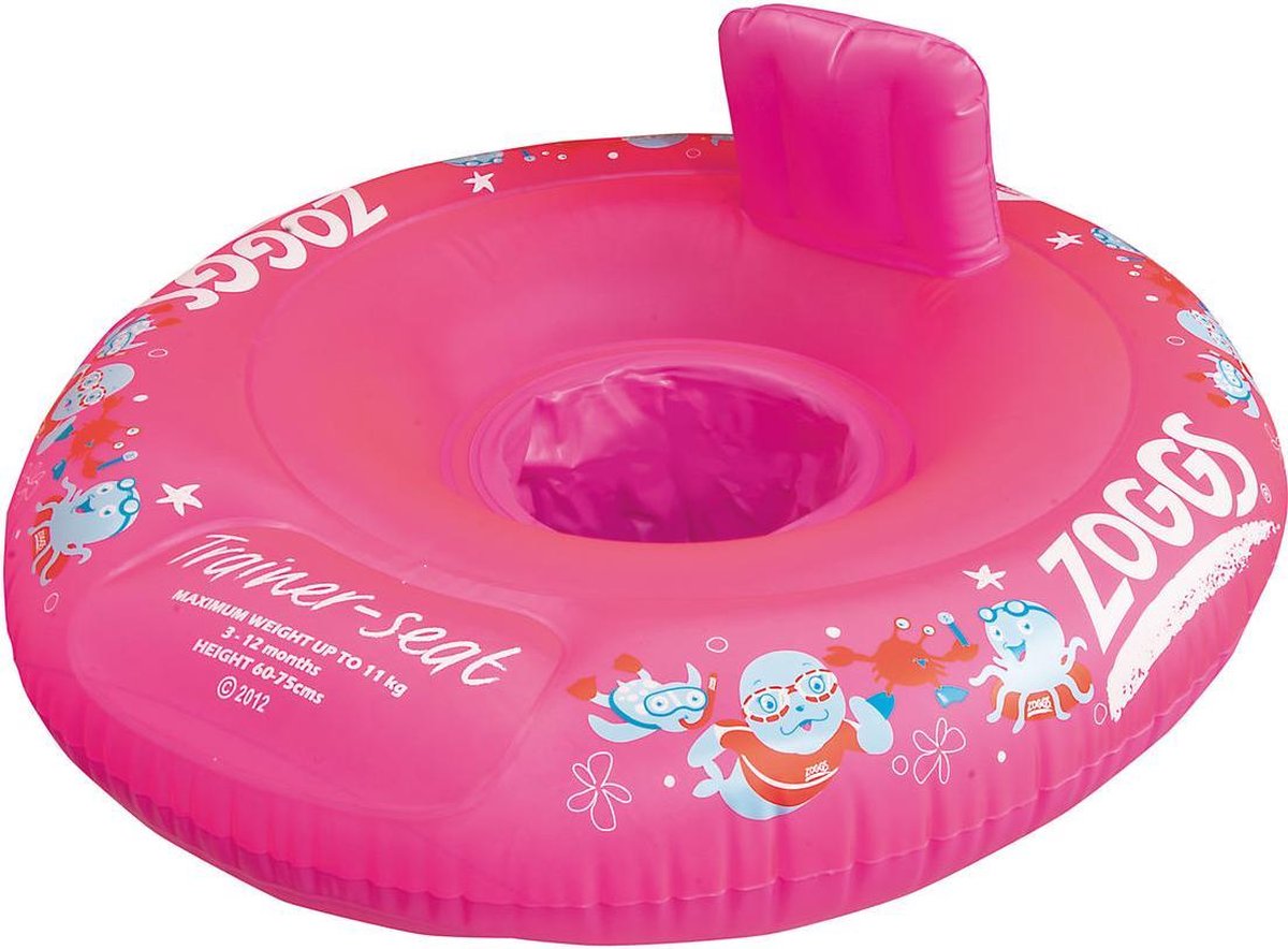Zoggs - Miss Zoggy Trainer Seat - Zwemstoel - Babyzwemring - Opblaasbaar - Roze - Maximum 11kg - Maat: 3 maanden tot 12 maanden