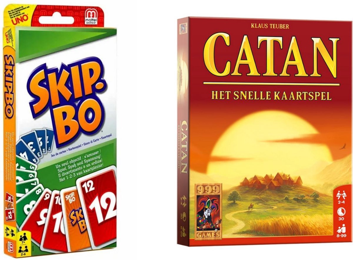 Spellenbundel - Kaartspel - 2 stuks - Skip-Bo & Catan: Het Snelle Kaartspel