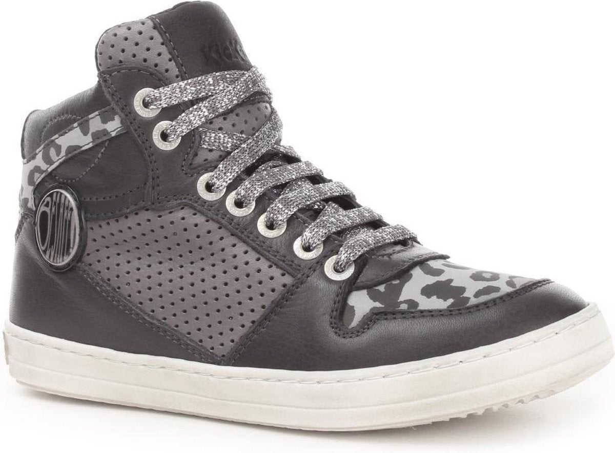Kickers - Meisjes - Kinderschoenen met Veters - Sneakers - Zwart - Maat 26