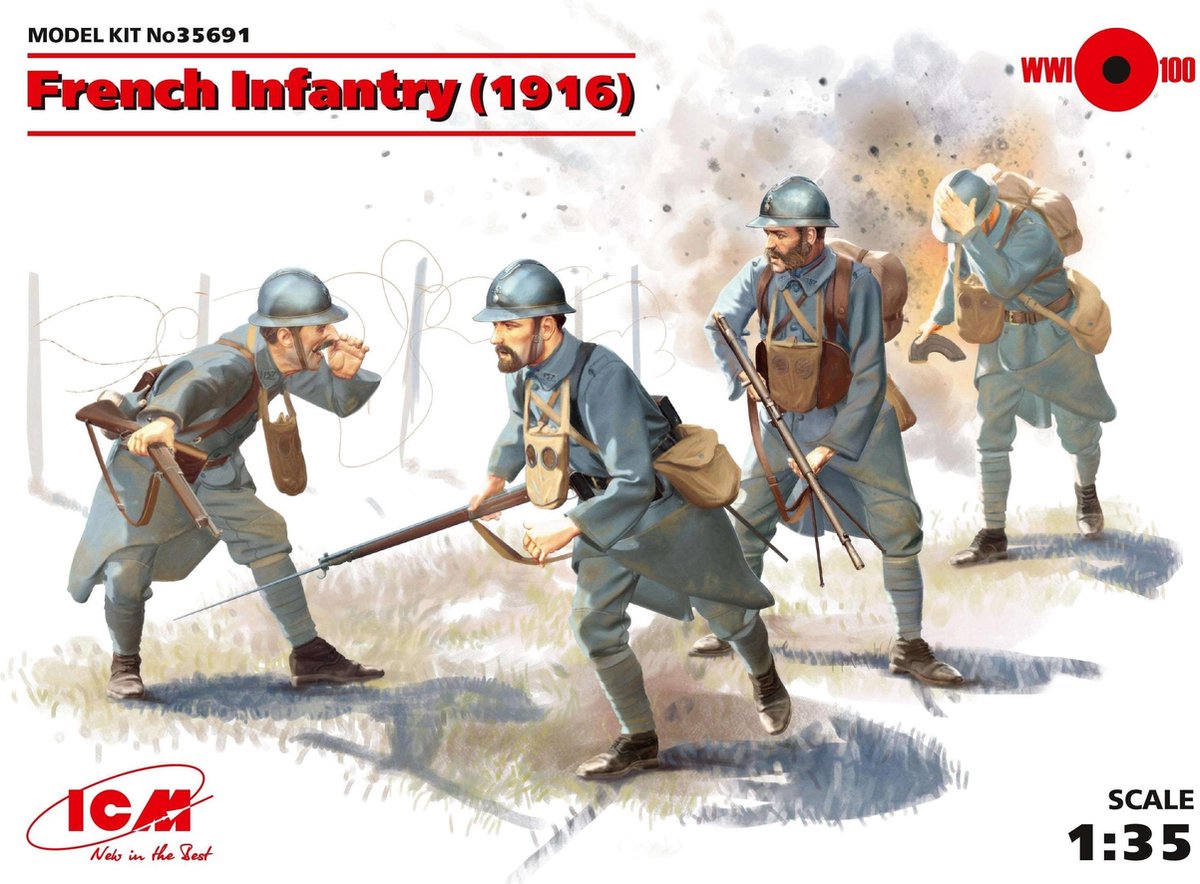 1:35 ICM 35691 French Infantry (1916) (4 figures) Plastic kit