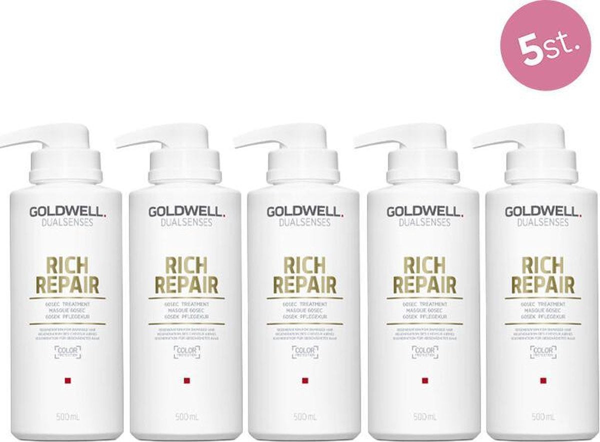 5X Goldwell Dualsenses Rich Repair 60 sec. Treatment 500ml