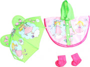 Heless Poppen Regenkleding Met Paraplu 28-35 Cm Roze