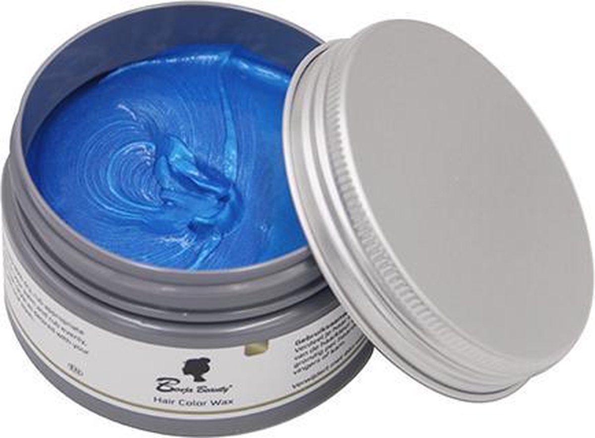 BenjaBeauty® Haarwax|Haarverf|Tijdelijk haarkleur verandering|Carnaval|Cosplay|Haarcrème|Blauw