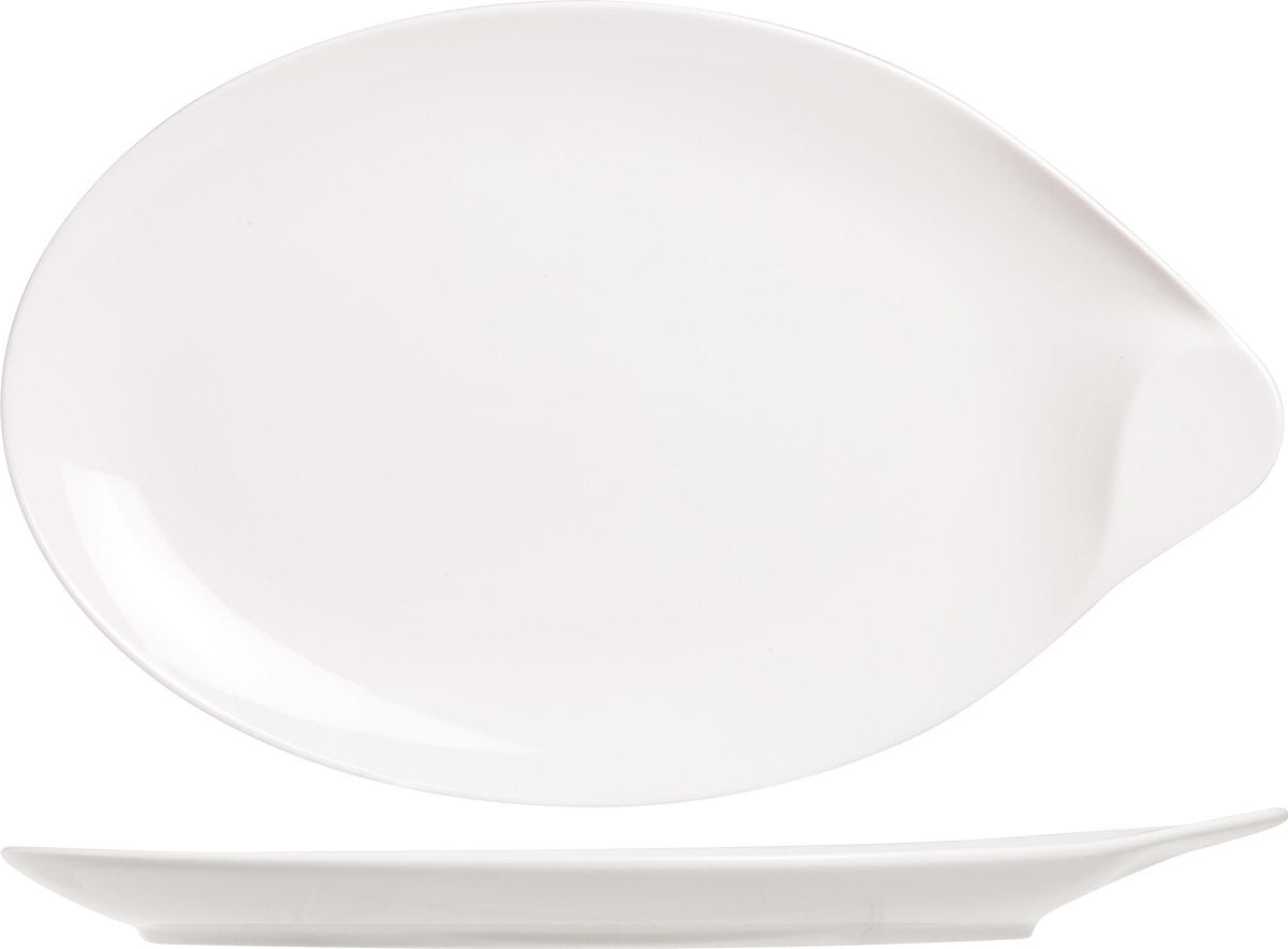 Cosy&Trendy Exquisite Plat Bord - Ovaal - 32.5x20.5 cm - Wit - 6 stuks