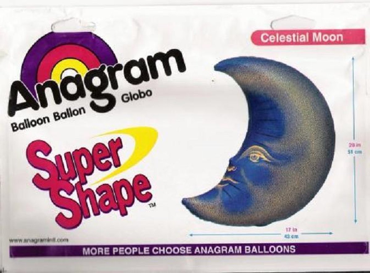 folieballon - maan - 45 cm - leeg