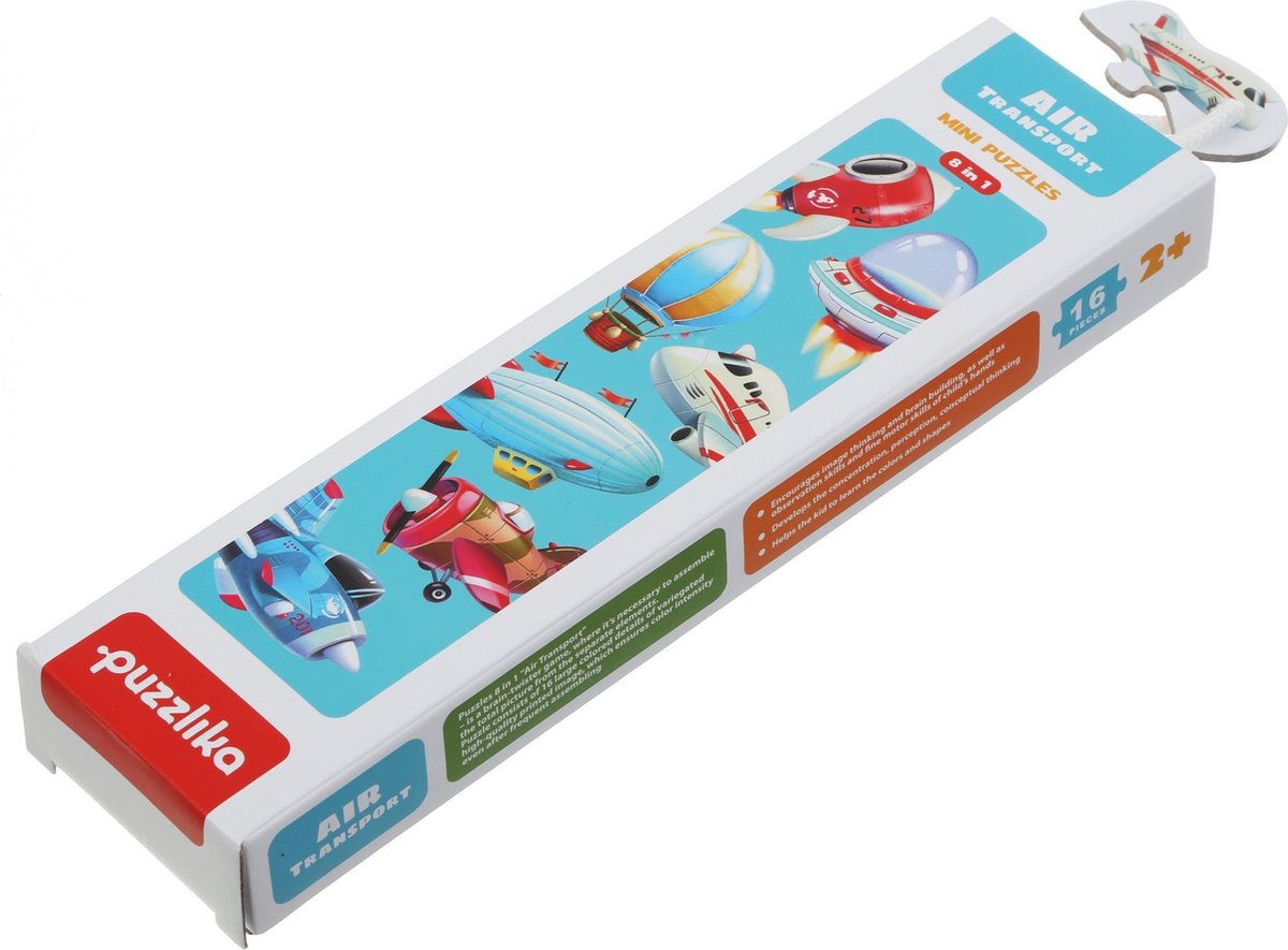 Puzzlika Puzzel - Luchtvaartuigen - 8x 2 stukjes