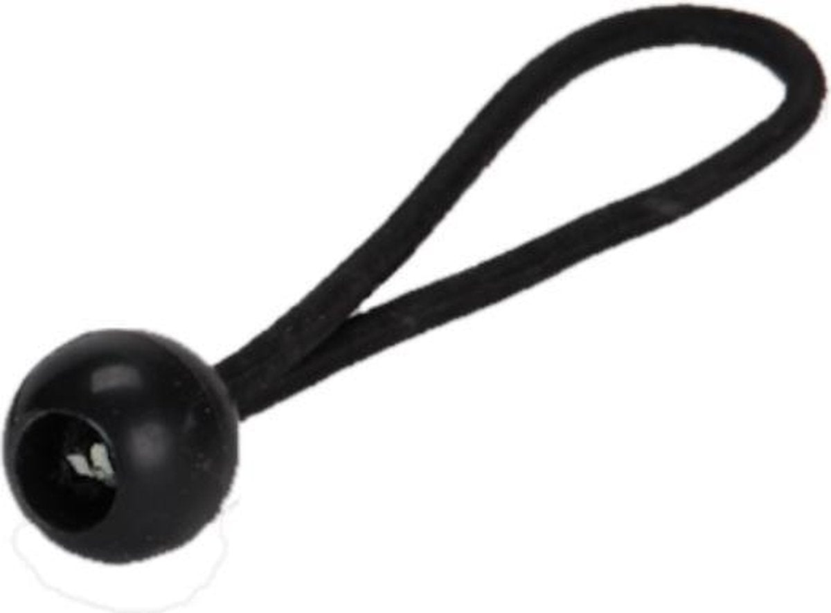 Elastiek met balletje bungee ball zwart 25cm 10st.