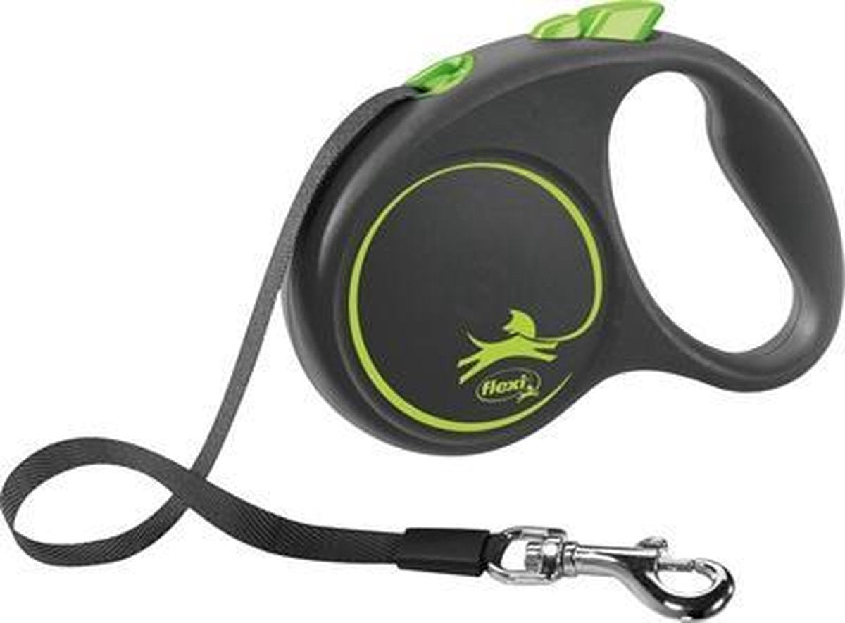 Flexi rollijn black design tape groen - s 5 mtr tot 15 kg - 1 stuks