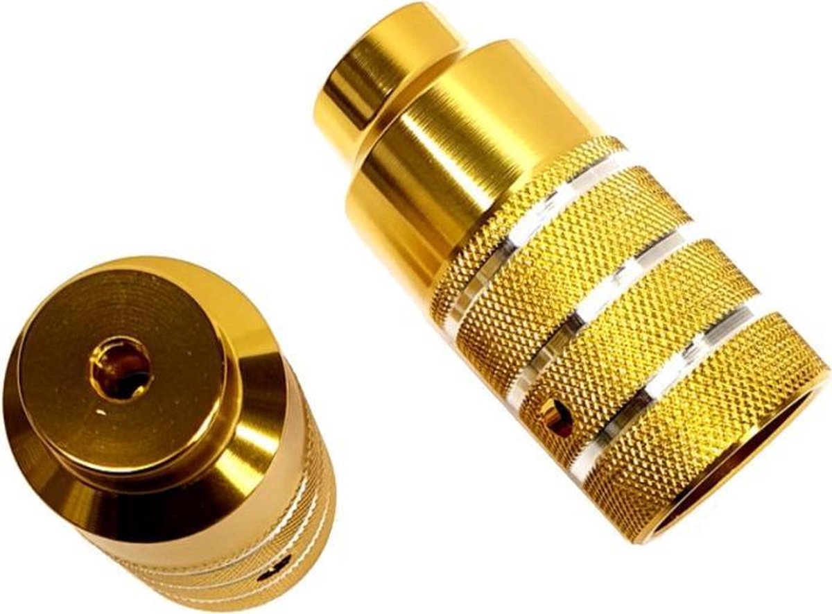 HZB pegs BMX Freestyle - 110 mm - staal - goud - 2x stuks