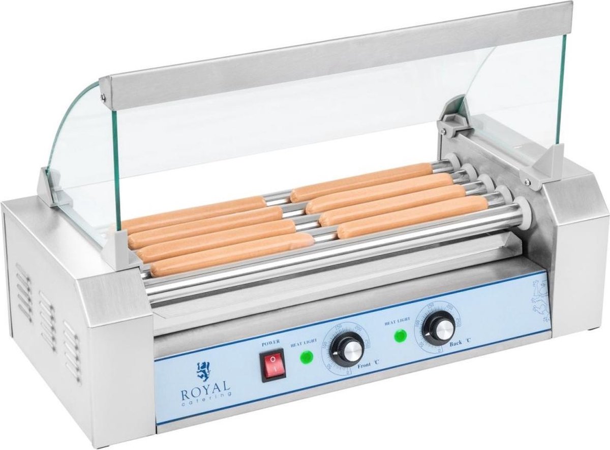Royal Catering Hotdog Grill - 5 rollers - Roestvrij staal