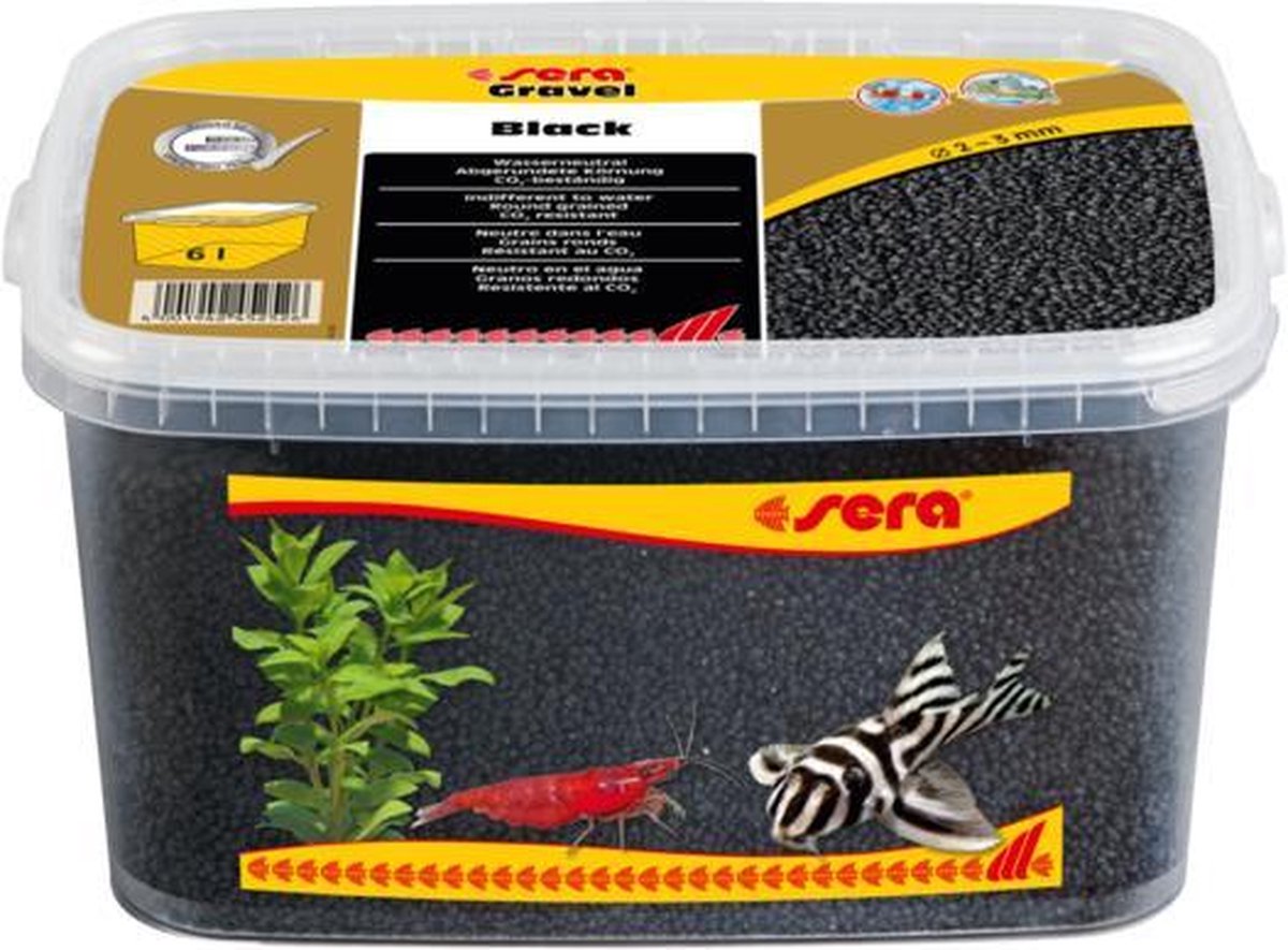 Sera siergrind - zwart - 6L - Aquariumgrind bodemgrind vervuilt niet