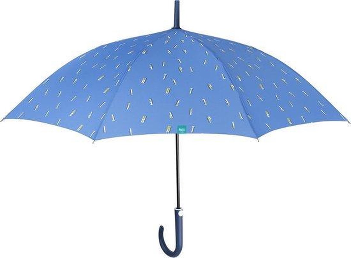 Perletti Paraplu Time A-z Dames 102 Cm Microfiber Blauw