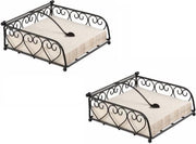 2x Hartjes servethouders zwart 18 cm  - luxe serverhouders - feest artikelen - feest decoraties