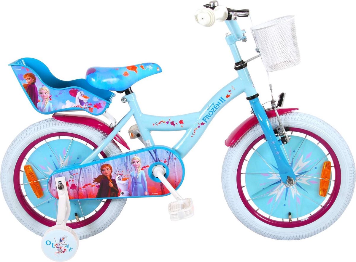 Disney Frozen 2 - Kinderfiets - Meisjes - 16 inch - Blauw/Paars - 95% afgemonteerd