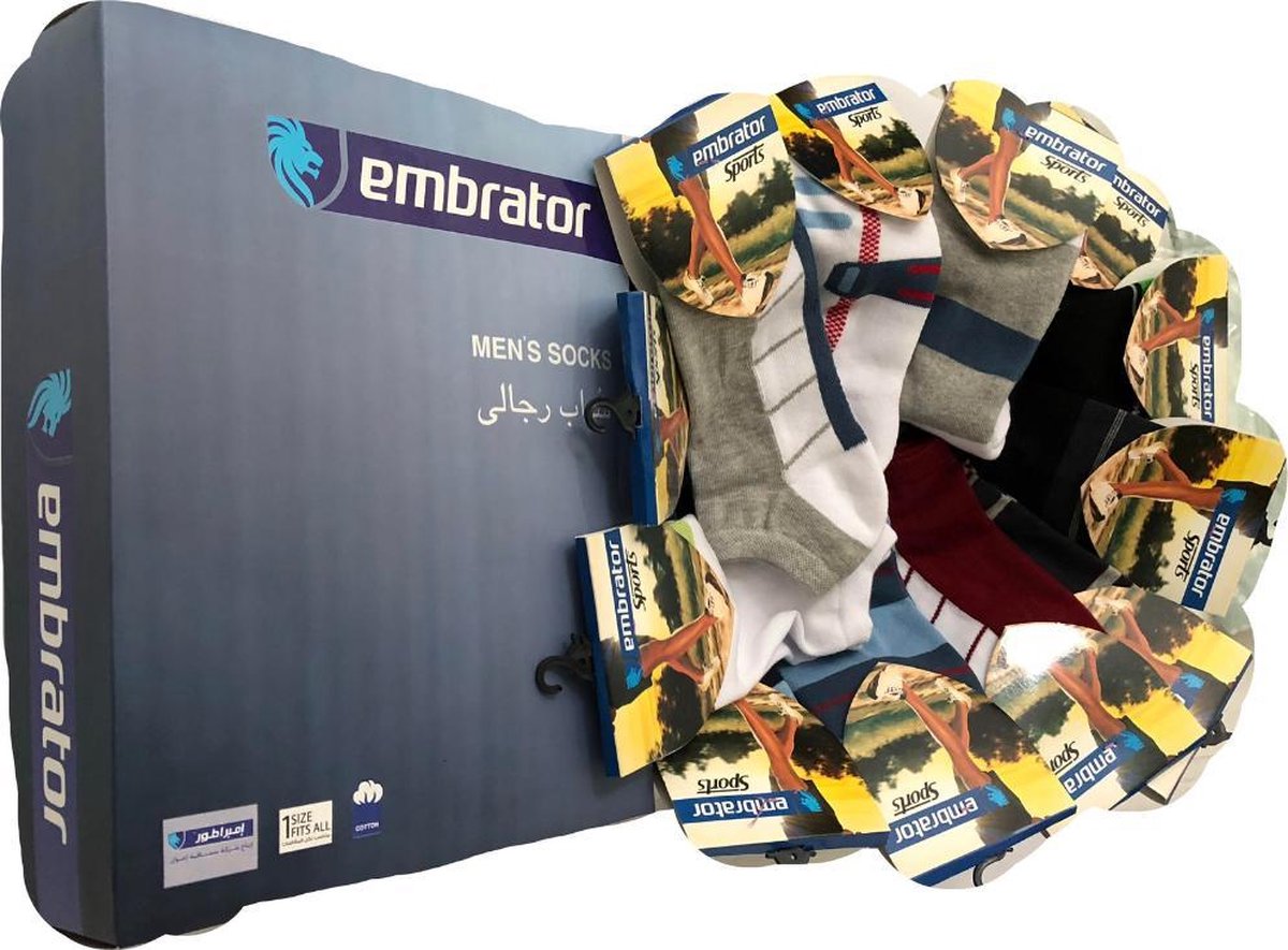 Embrator Sneakersokken 12 paar mix one size