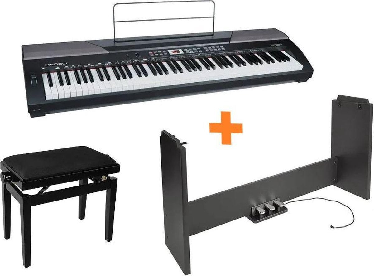 Digitale piano met onderstel - Piano - keyboard - Digitale piano met bank - pianobank - Piano set - Complete digitale piano set